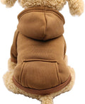 Winter Dog Hoodie Sweatshirt for Small Dogs - Warm Coffee Medium