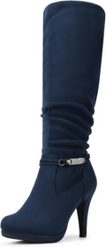 DREAM PAIRS Women's Knee High Platform Heel Boots - Comfortable, Fuzzy