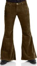 Mens Corduroy Vintage Bell Bottom Pants 70s - Stretchy Flared Fit