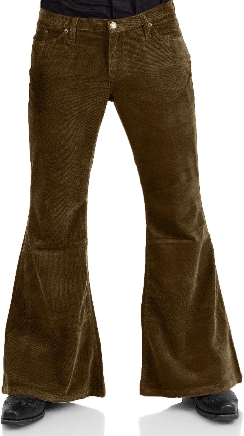 Men's Vintage Bell Bottom Pants for 60s 70s Disco Style Outfits