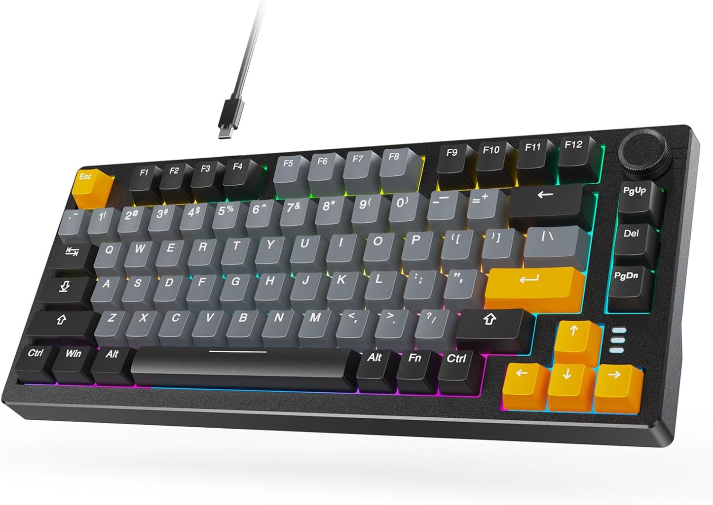 ARZOPA Compact Gaming Keyboard: 75% Gasket Mount with Red Linear Switch