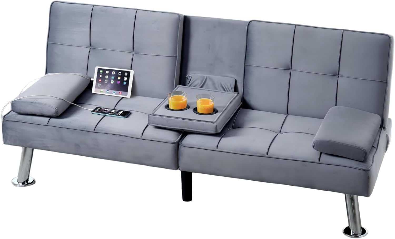 FLEXISPOT Futon Sofa with USB & Type-C Charging for Small Spaces