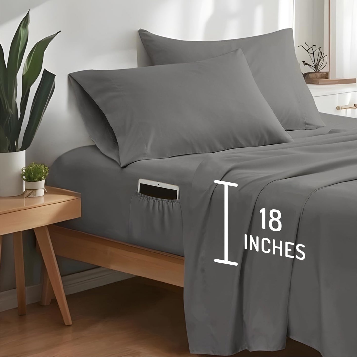 DOC Extra Deep Pocket Queen Size Cooling Sheet Set for Comfort