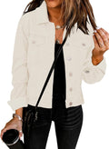 GRAPENT Women's Button Down Stretchy Jean Trucker Denim Jacket