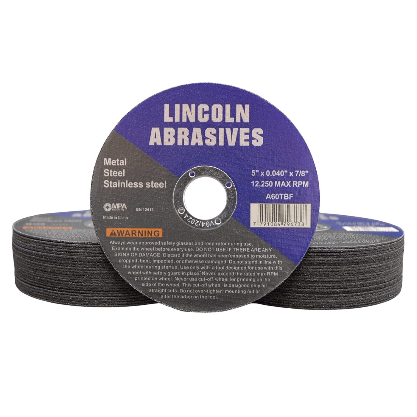50 Pack 5in Cut-Off Wheels for Metal & Stainless Steel Cutting