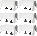 70x120 in Table Cloth - 6 Pack Rectangular White Washable Table Covers
