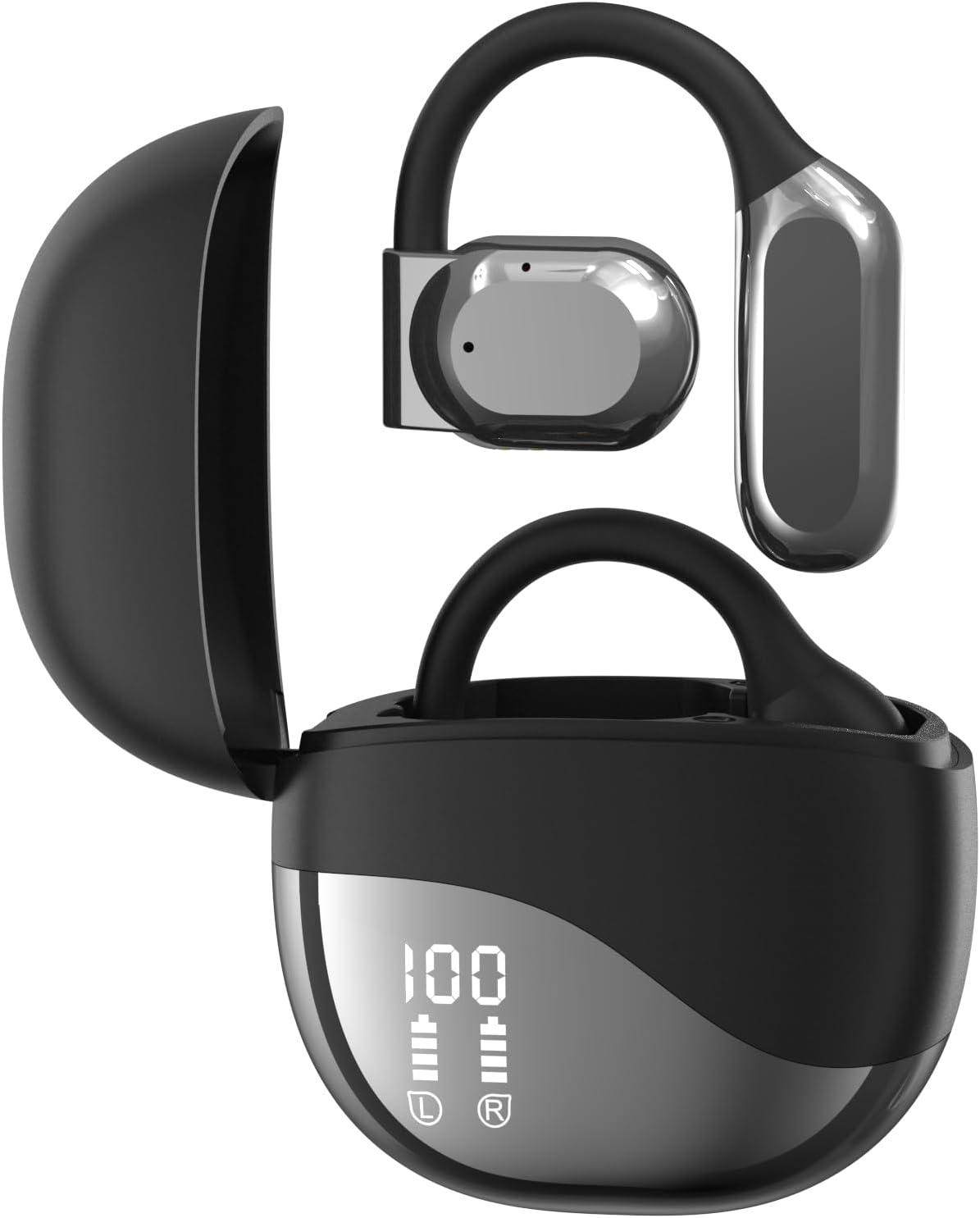 BEARTAIN Open Ear Wireless Earbuds - 80H Playtime, Waterproof for Fitness