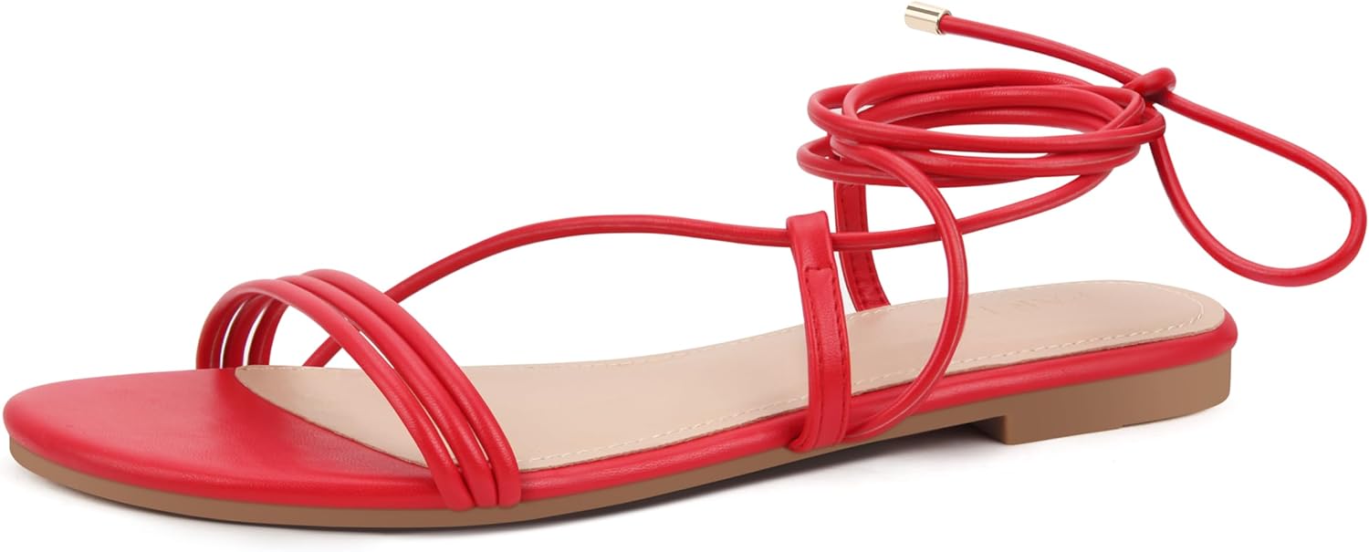 Stylish Strappy Sandals for Women - Chic Lace Up Flats