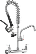Commercial Wall Mount Kitchen Sink Faucet with Sprayer - High Pressure