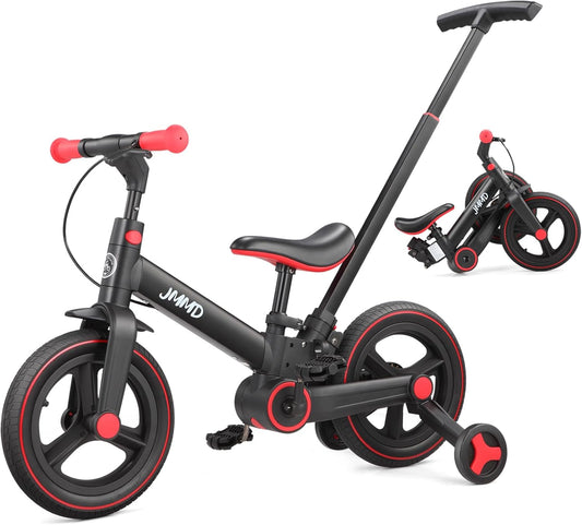 JMMD Toddler Bike with Push Handle: 6-in-1 Fun for Kids