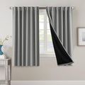 Blackout Curtains 63 in Panel Pair - Full Room Darkening Dove Grey