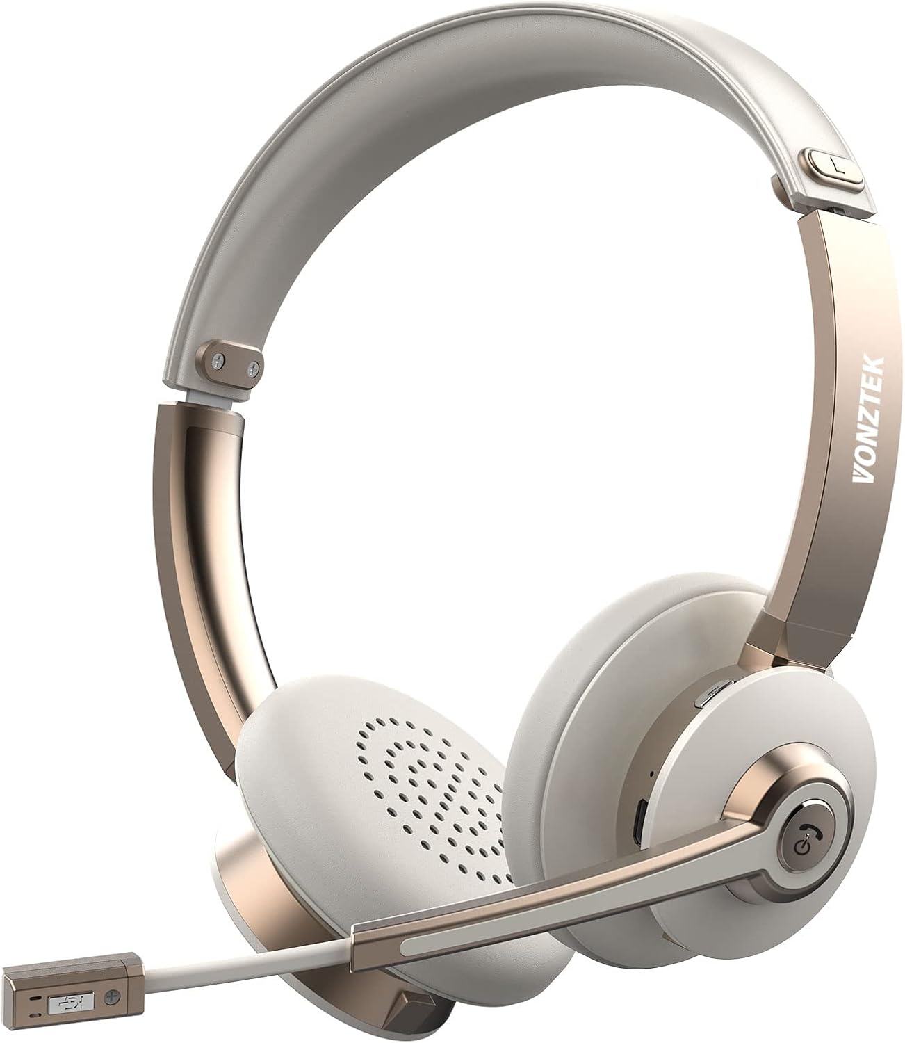Vonztek Wireless Headset - 26hrs Talktime, Noise Cancelling Mic