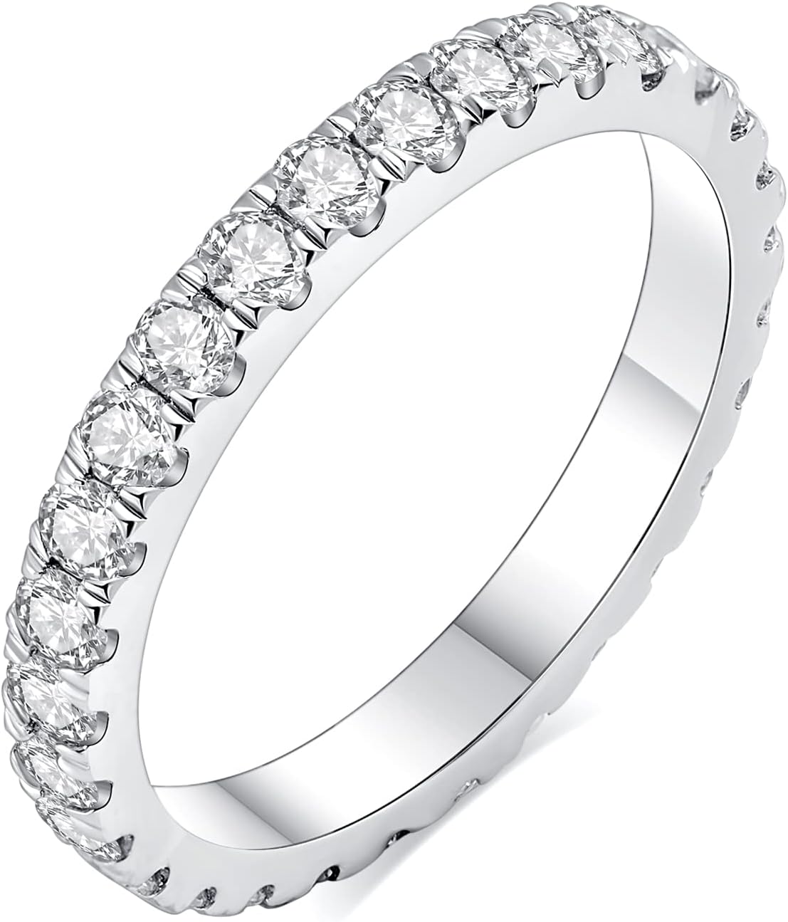 IMOLOVE Moissanite Wedding Band for Women in 925 Sterling Silver