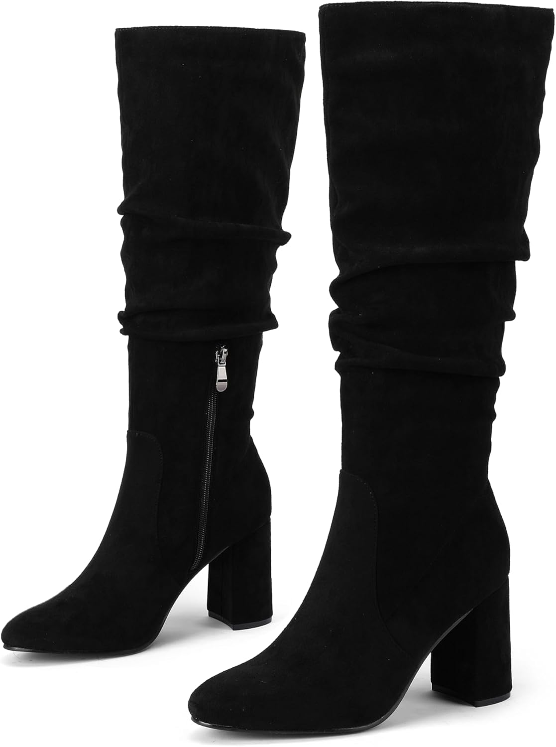 Knee High Boots for Women - Slouchy Suede Tall Booties