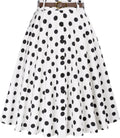 Belle Poque Women's Vintage High Waist A-Line Midi Skirt with Pockets