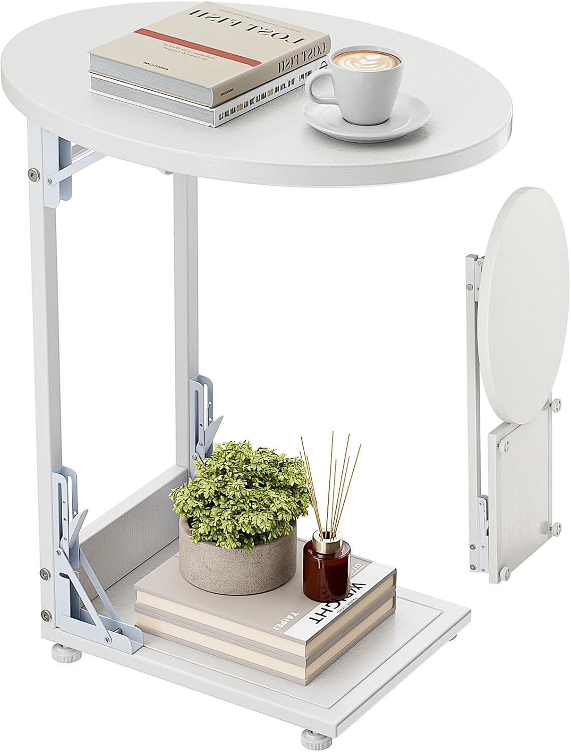 Elbourn C-Shaped Side Table - Space-Saving Solution!