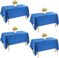 Rectangle Tablecloth 90x132in 4 Pack Blue - Durable Polyester Covers