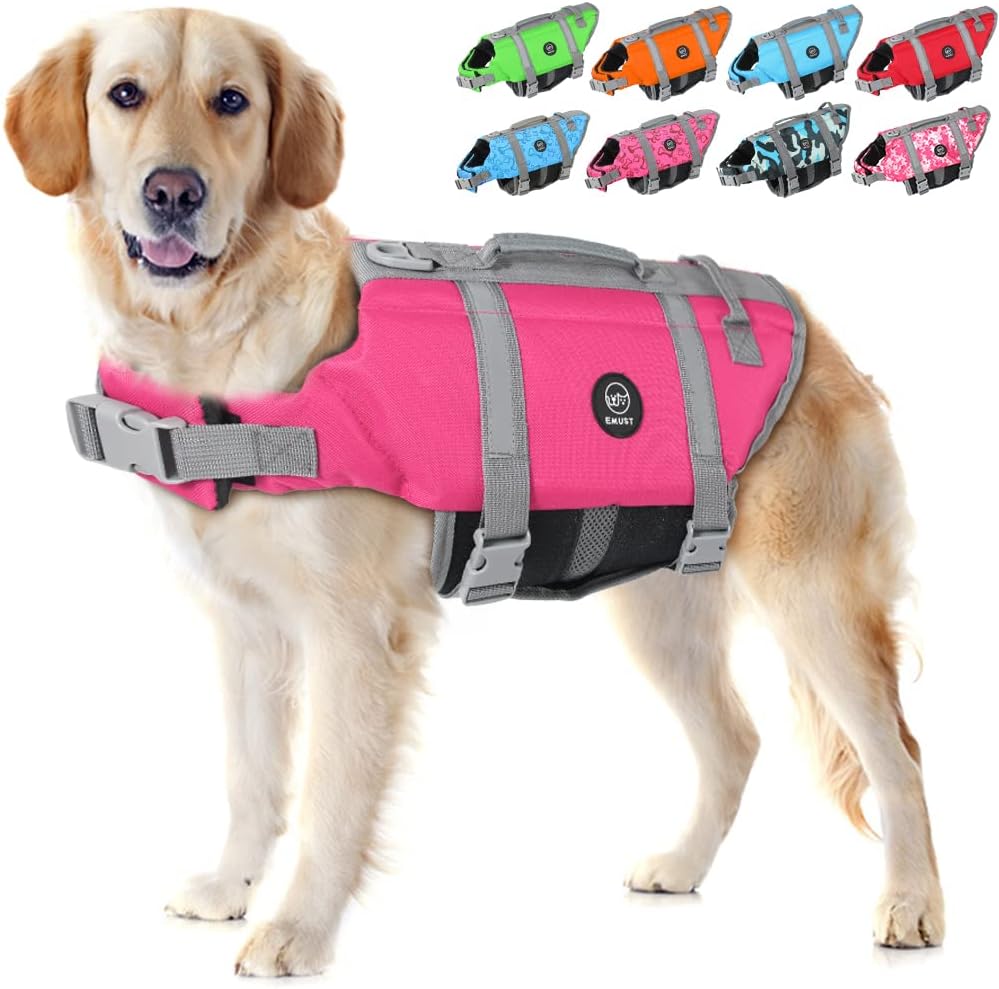EMUST Dog Life Jackets for Water Safety and Fun Activities