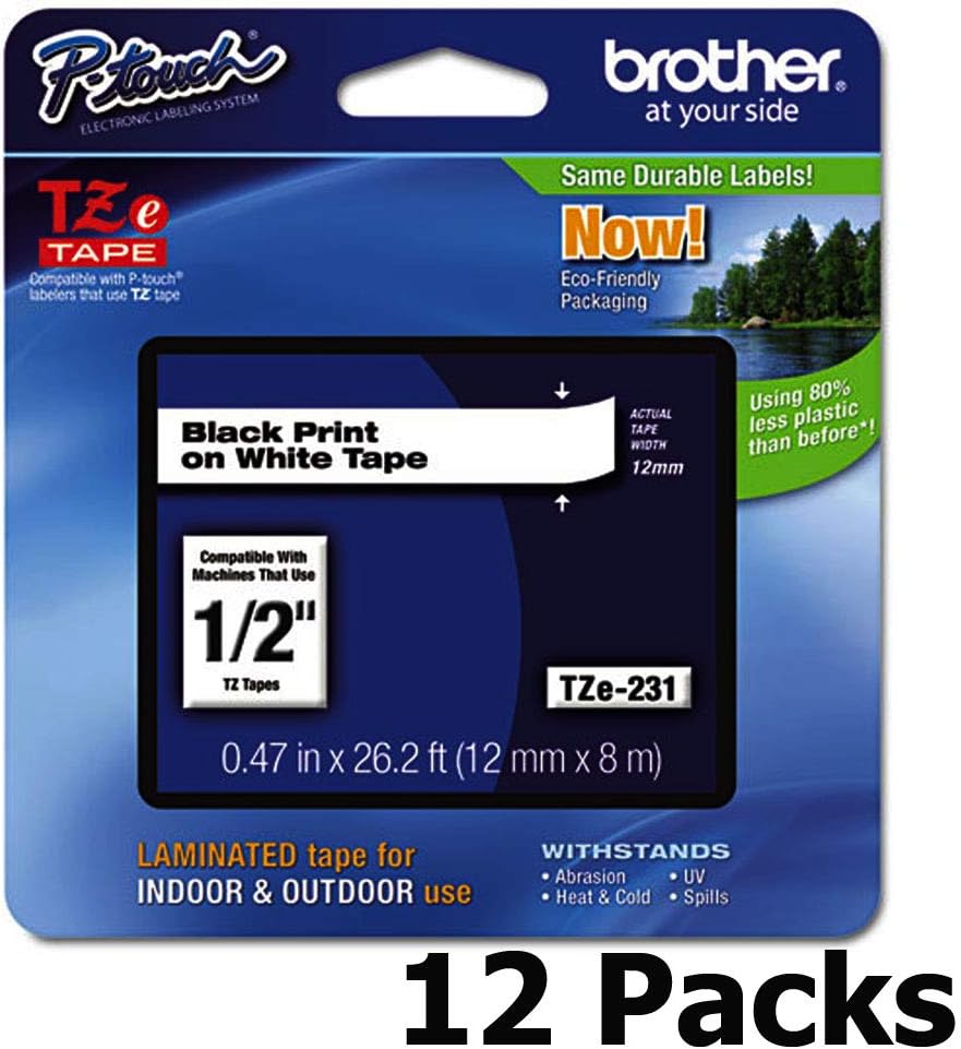 Brother Genuine P-Touch TZE-231 Laminated Tape for All Uses
