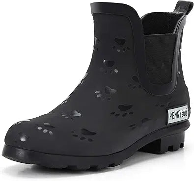 PENNYSUE Women's Ankle Rain Boots - Stylish Waterproof Booties