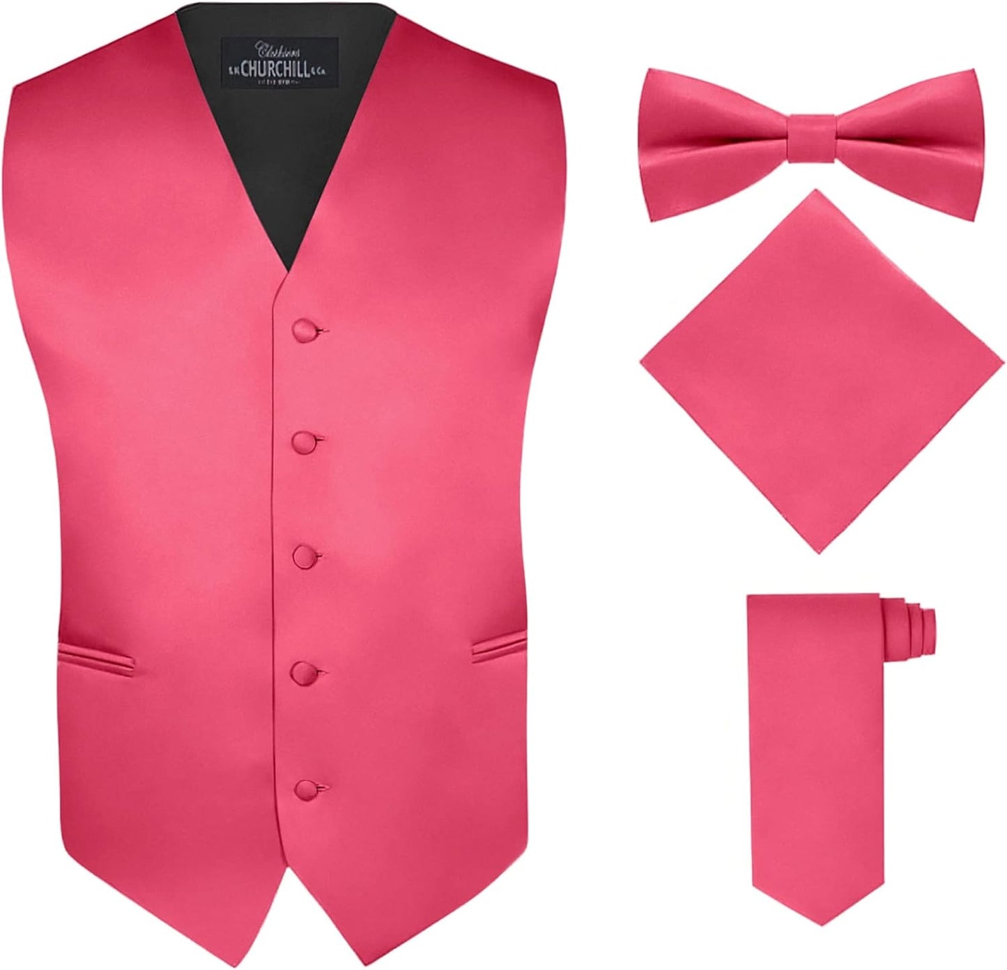 S.H. Churchill & Co. Men's 4 Piece Vest Set for Formal Events