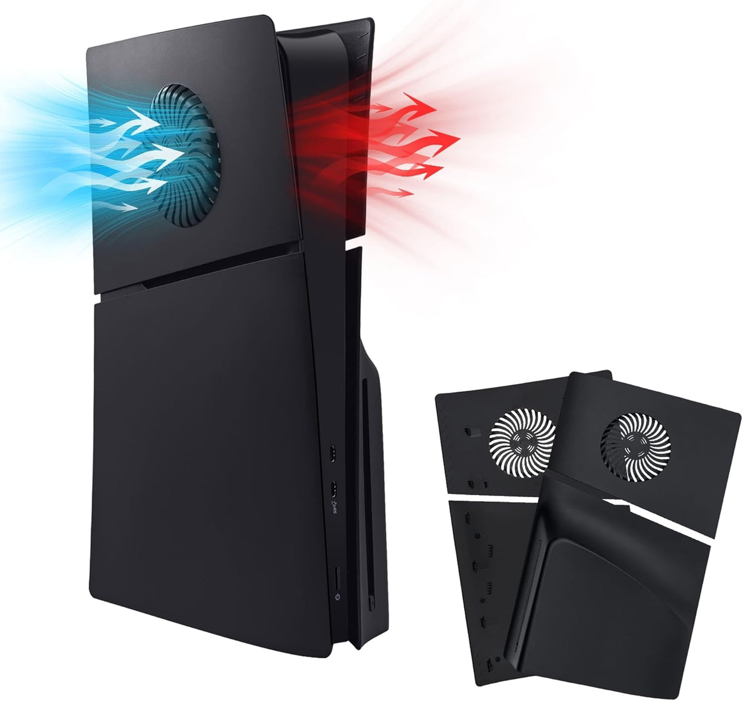 PS5 Slim Disc Edition Face Plate - Anti-Scratch Shell in Black