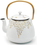 TOPTIER Japanese Cast Iron Tea Kettle with Infuser - 32 oz Stovetop