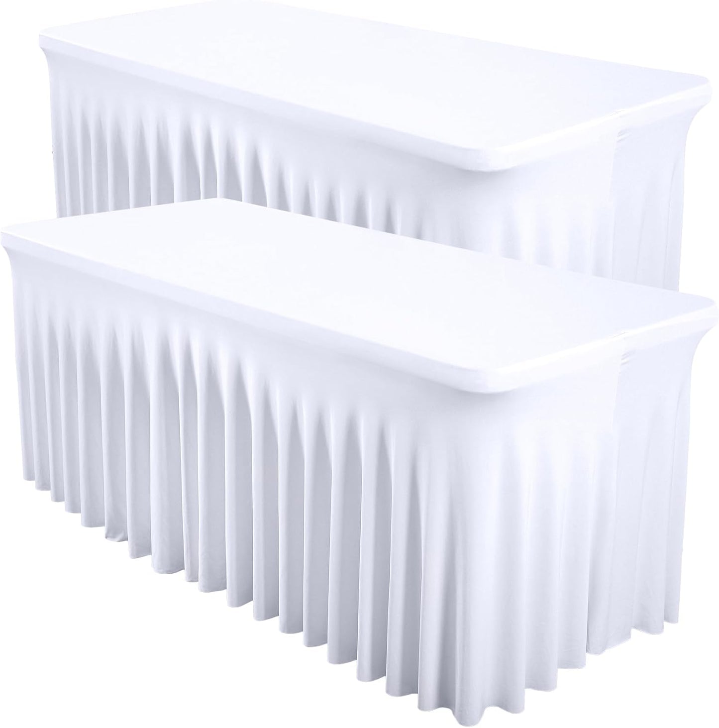 White Spandex Table Covers 6 Foot for Elegant Events and Parties