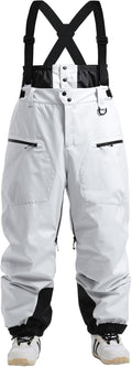 Men Snow Bibs - Insulated Waterproof Windproof Ski Pants