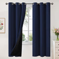 Navy Blue 100% Blackout Curtains 42 x 72 in - Energy Saving Drapes