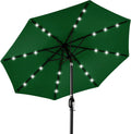 10ft Solar LED Patio Umbrella Green - Lighted, Tilt & UV-Resistant