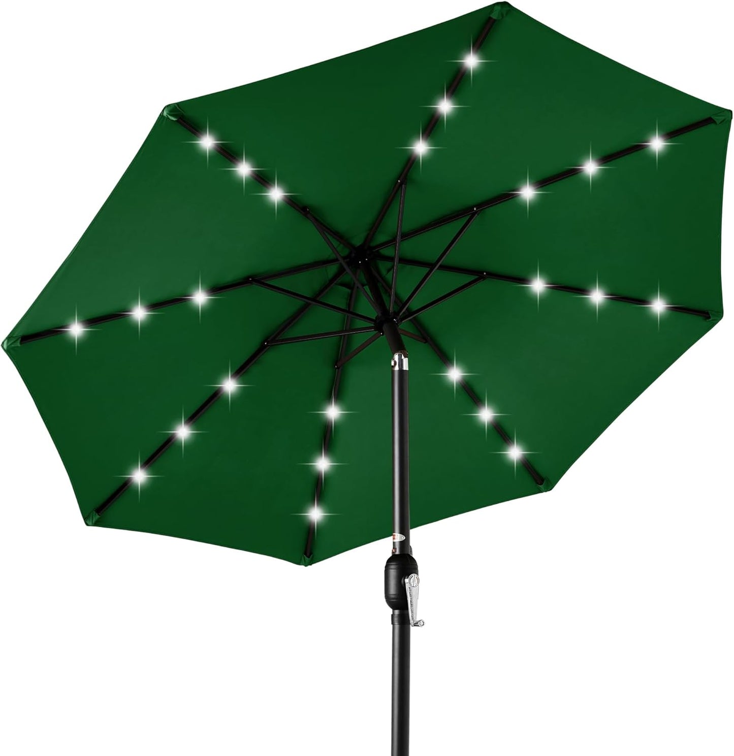 10ft Solar LED Lighted Patio Umbrella with Tilt Adjustment