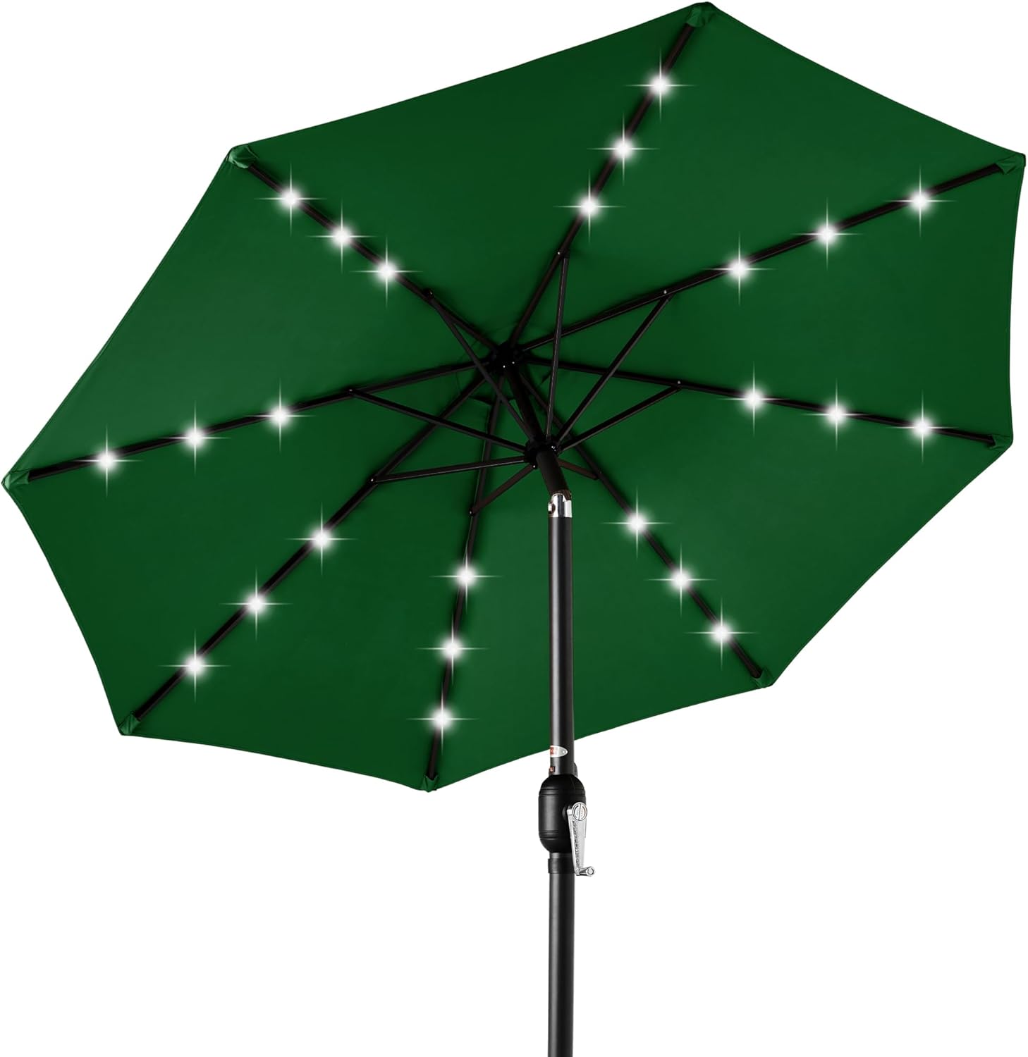 10ft Solar LED Lighted Patio Umbrella with Tilt Adjustment