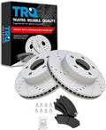 TRQ Front Performance Brake Pad & Rotor Kit - Direct Fit for 2002-07