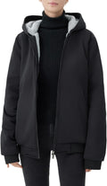 Womens Fleece Sherpa Lined Hooded Coat - Thick Warm Winter Jacket