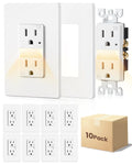 15AMP Outlet with Nightlight 3000K - Dusk to Dawn Guide Light