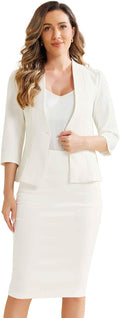 Allegra K Business Skirt Suit Set for Women - Office Pencil Skirt Suit