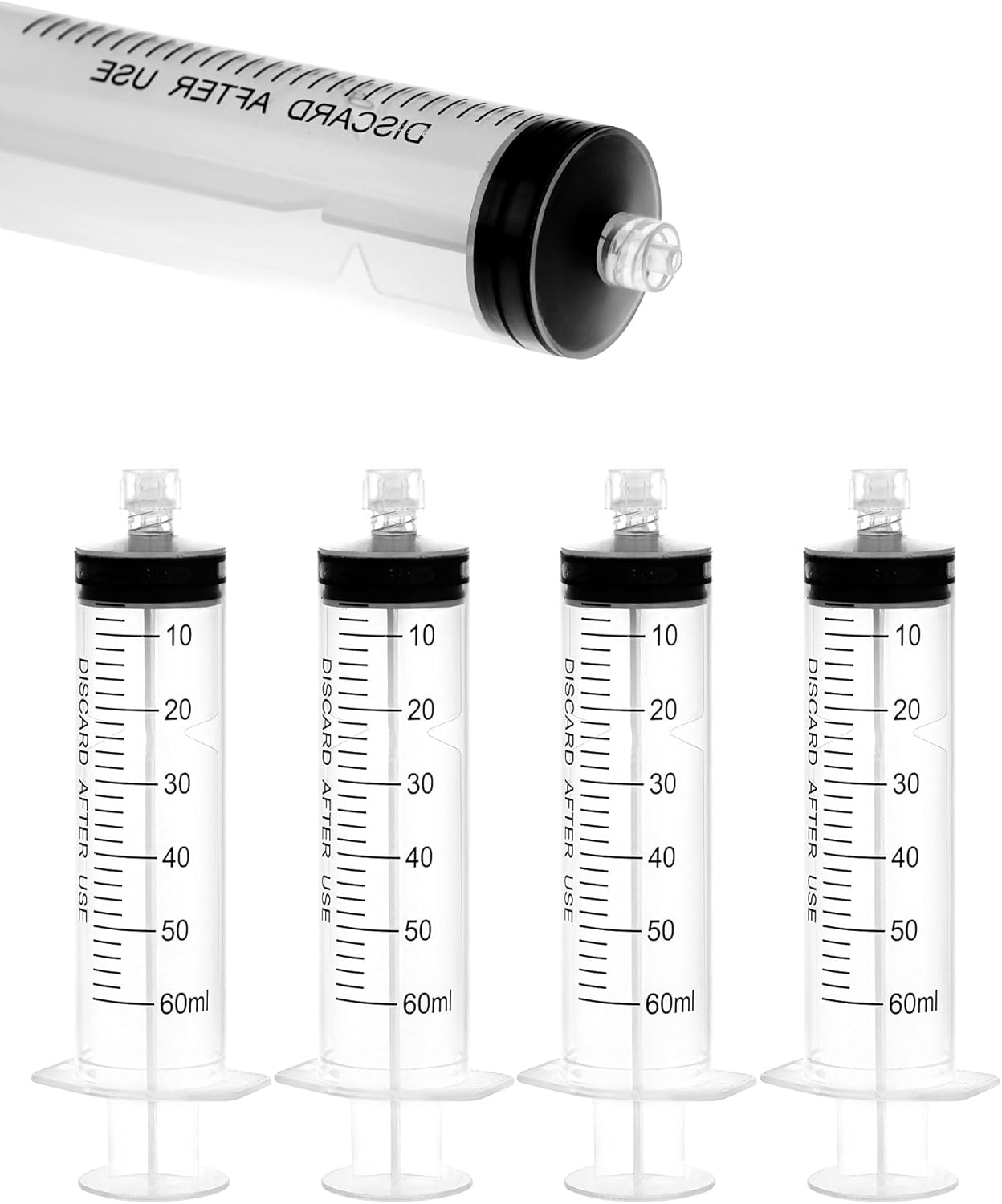 60mL Luer Lock Syringes without Needle for Home Care & Labs