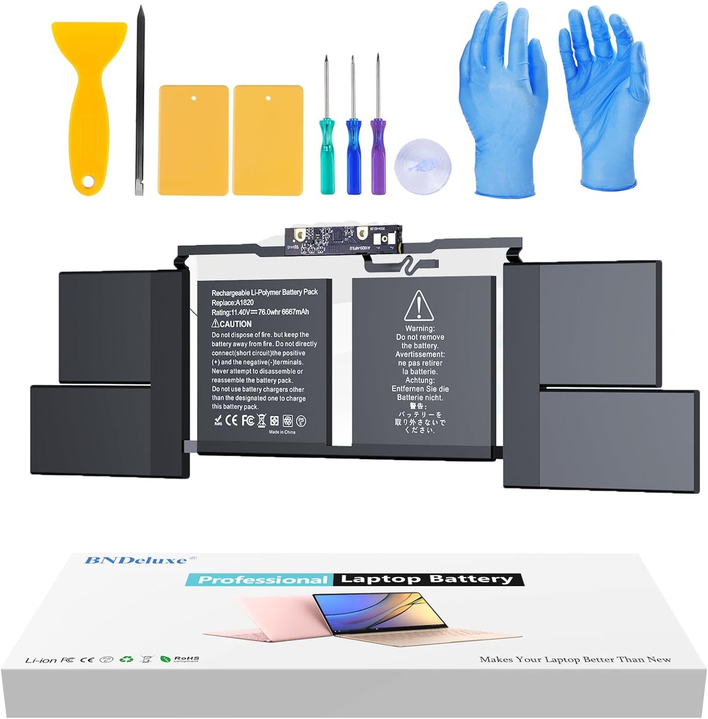 BNDeluxe A1707 A1820 Laptop Battery Replacement for MacBook Pro