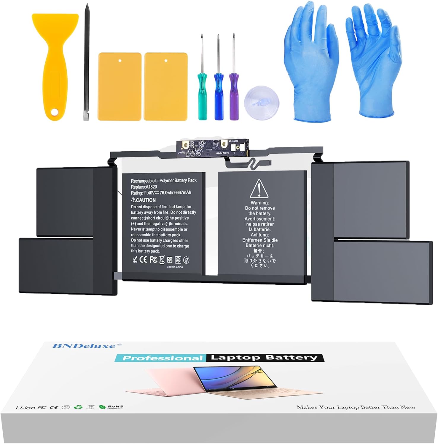 BNDeluxe A1707 A1820 Laptop Battery Replacement for MacBook Pro