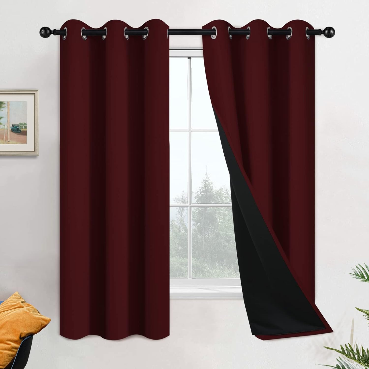 Yakamok 63 Inch Blackout Curtains for Bedroom and Living Room