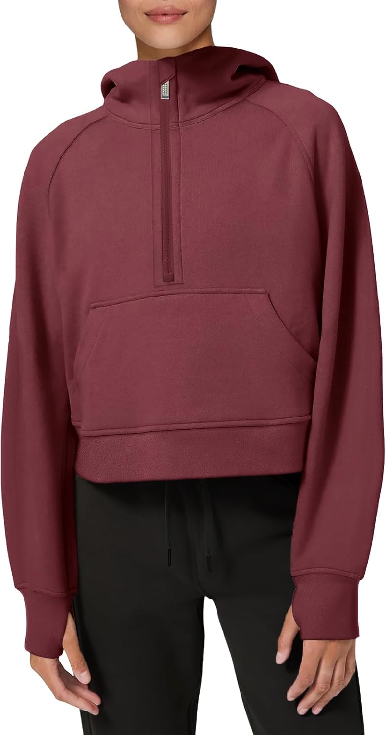LASLULU Womens Hoodies Fleece Lined Pullover with Thumb Hole