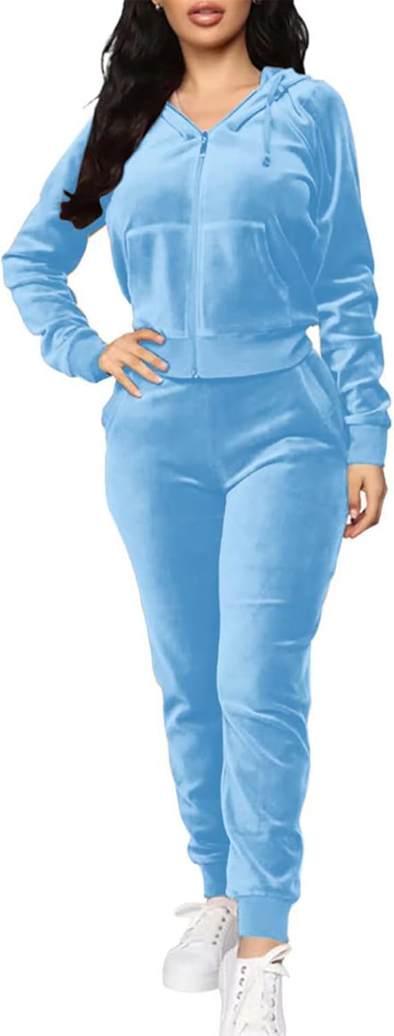 BOGURST Velour Tracksuit Set for Women - Stylish and Comfortable
