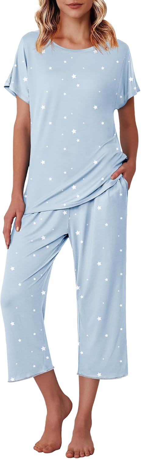 Ekouaer Women's Capri Pajama Sets for Comfort and Style