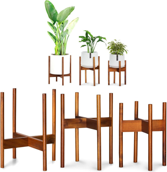 Mid Century Plant Stand Set for 8, 10 & 11.8 Inch Pots