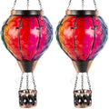 Hot Air Balloon Solar Lantern with Flickering Flame - Outdoor Decor