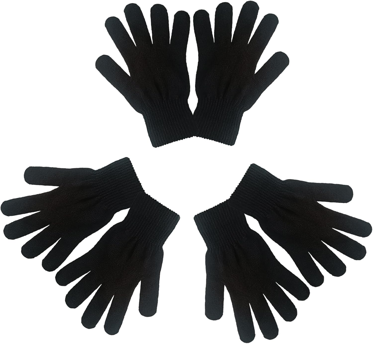 3 Pairs Magic Gloves for Cold Weather - Warm Knitted Purple VABX - Kids to Adults