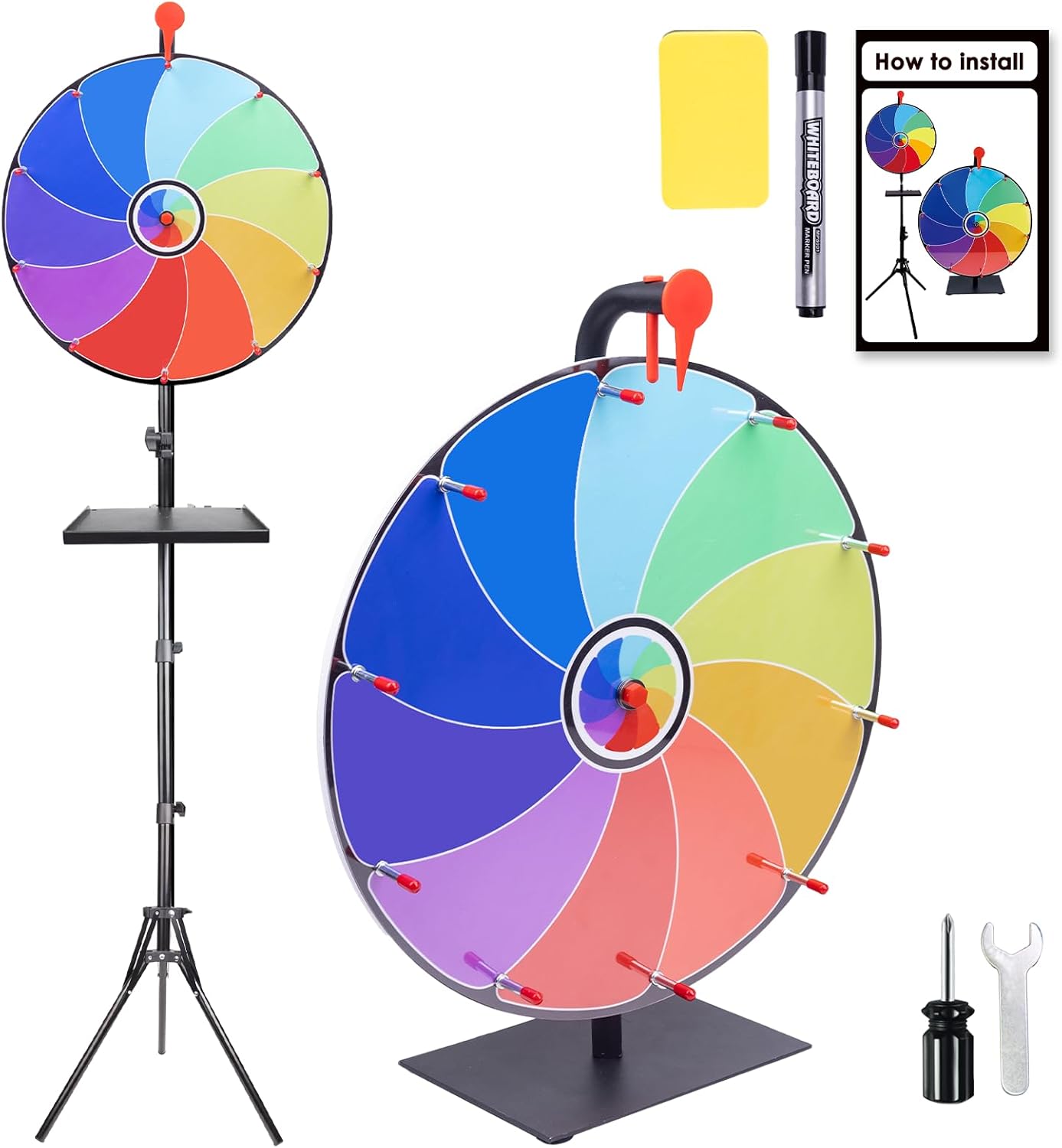 16 Inch Dual Use Spinning Prize Wheel for Fun Events and Games