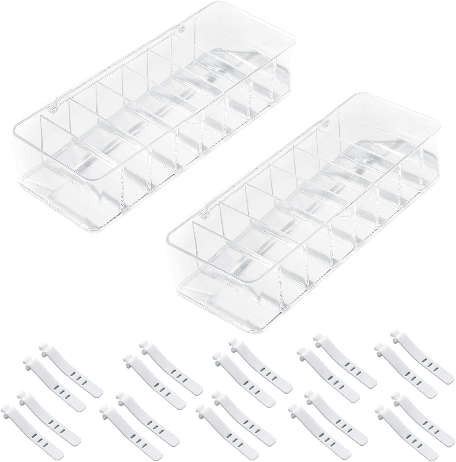 Clear Acrylic Charger Organizer with Wire Ties