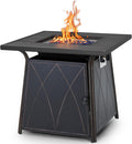 Gas Fire Pit Table 28 in 50,000BTU Square Outdoor FirePits - Dual Use
